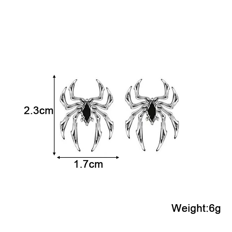 Silver Spider Stud Earrings