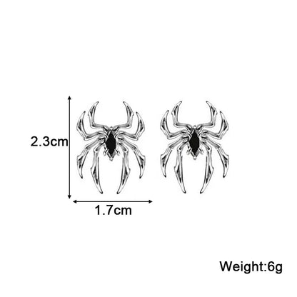 Silver Spider Stud Earrings