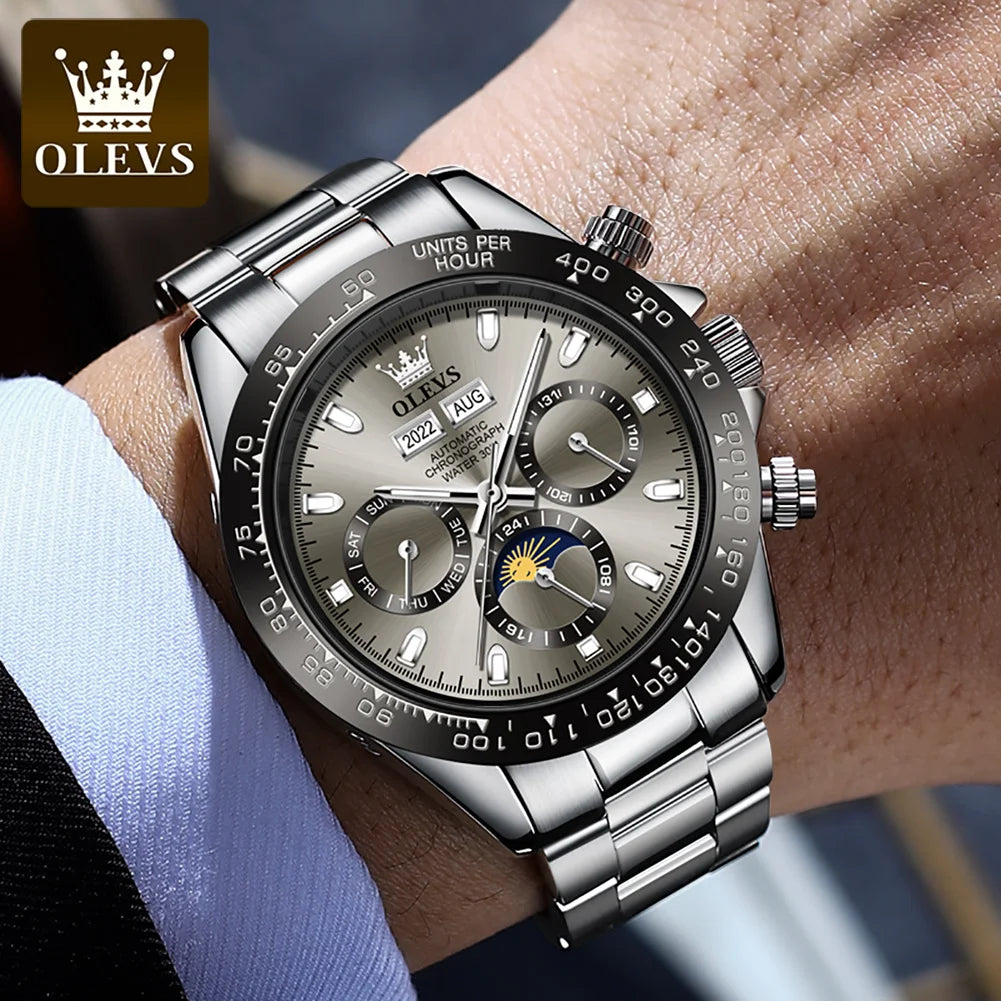 OLEVS 6654 Men's Watch - Automatic Mechanical, Sport, Waterproof, Luminous, Week Calendar