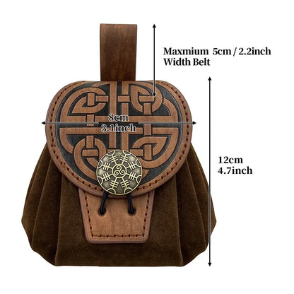 Steampunk Leather Belt Bag - Medieval Coin Purse