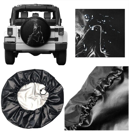 3D Wolf Spare Tire Cover - Polyester Waterproof Dustproof Universal