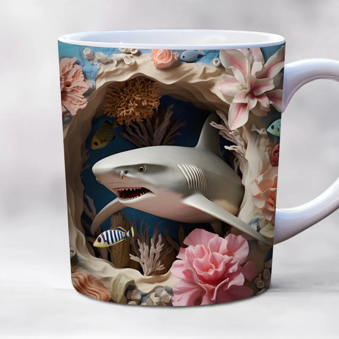 Wolf & Dog Beer Picture Ceramic Coffee Mug - 350ml Gift Cup