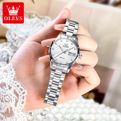 OLEVS 7030W Elegant Fashion Watch - Automatic Mechanical, Waterproof, Luminous Date Week
