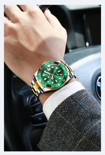 OLEVS 5885 Men's Watch - Original Brand, Waterproof, Stainless Steel, Automatic Date, Gifts