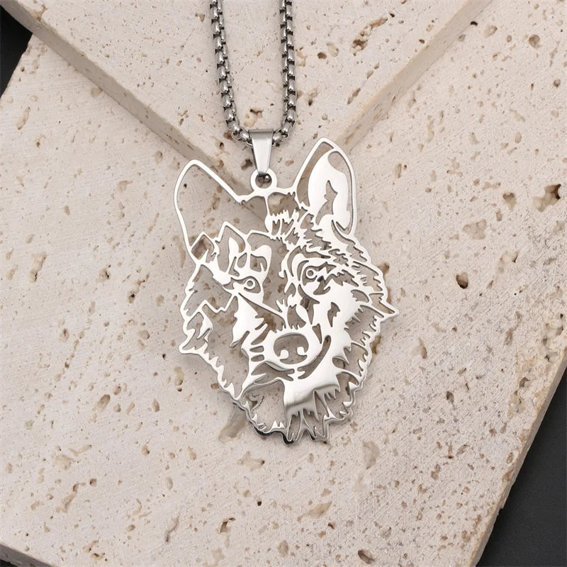 Stainless Steel Wolf Necklace