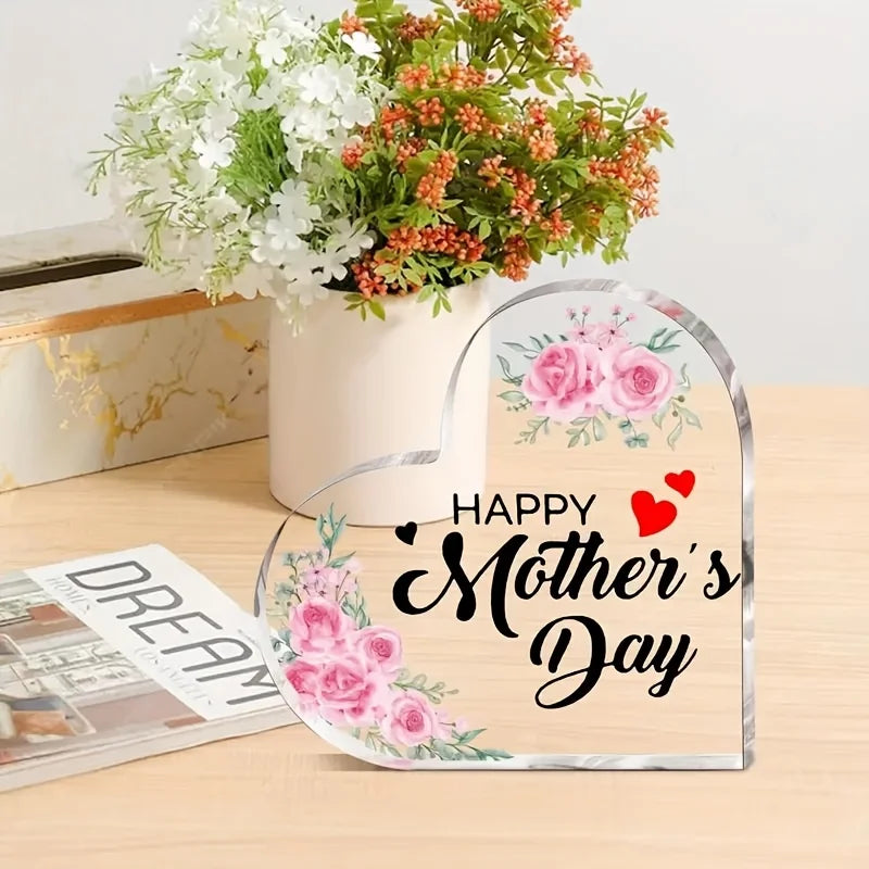 Heart-Shaped Acrylic Plaque – Mom Memorial Gift for Mother's Day & Birthday