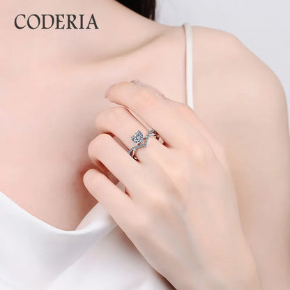 1CT Heart Cut Moissanite Ring – 925 Sterling Silver, Pt950 Plated