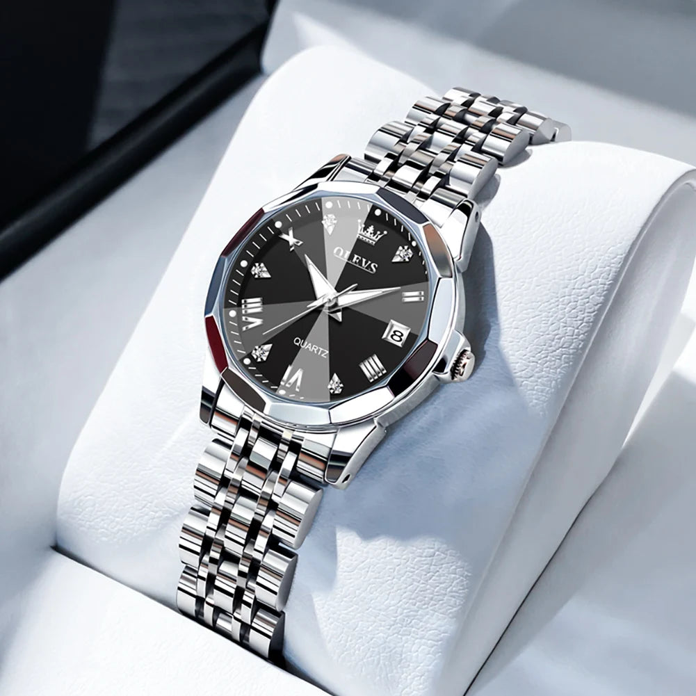 OLEVS 9931L Women's Watch - Elegant Fashion, Luxury, Waterproof, Stainless Steel, Luminous Date