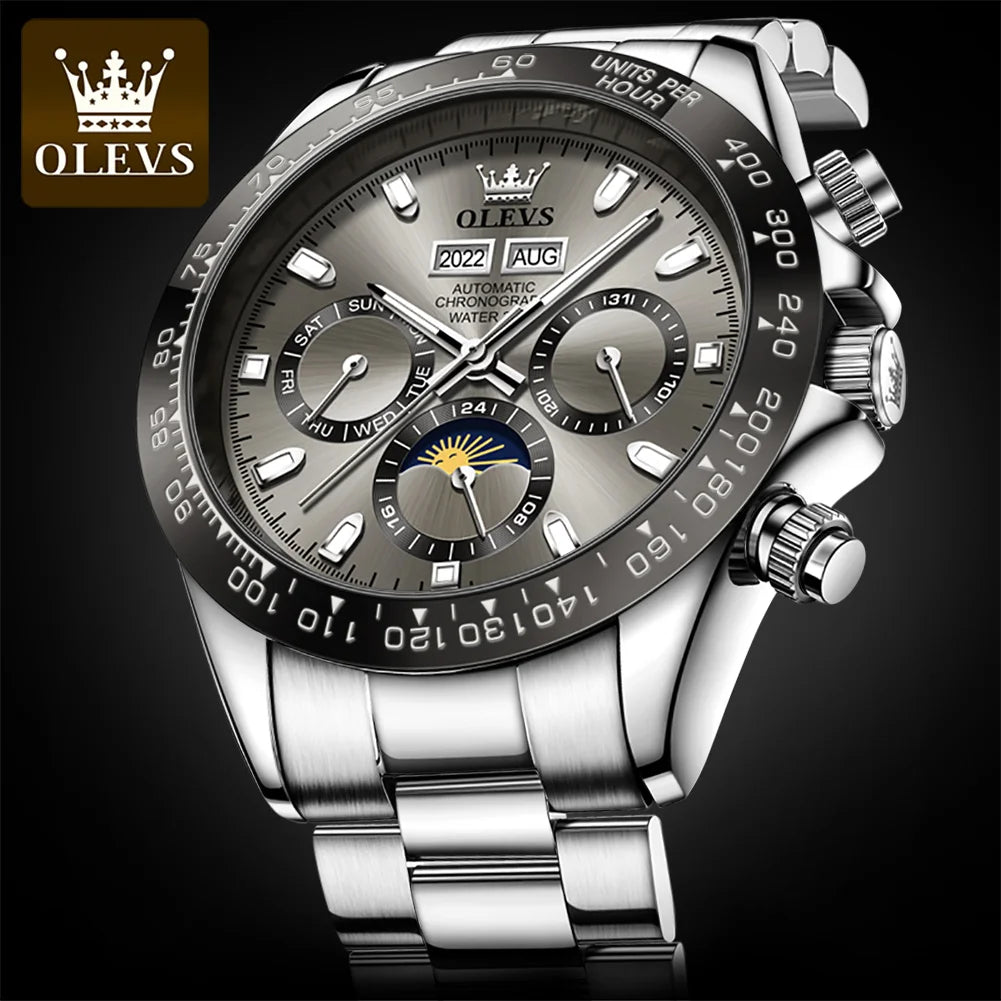 OLEVS 6654 Men's Watch - Automatic Mechanical, Sport, Waterproof, Luminous, Week Calendar