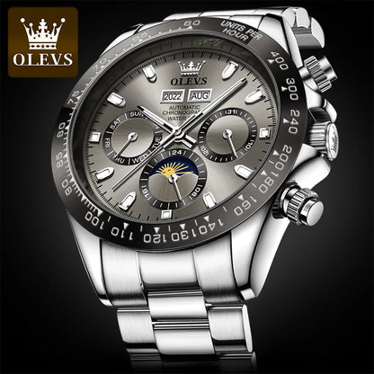 OLEVS 6654 Men's Watch - Automatic Mechanical, Sport, Waterproof, Luminous, Week Calendar