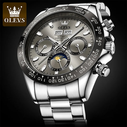 OLEVS 6654 Men's Watch - Automatic Mechanical, Sport, Waterproof, Luminous, Week Calendar