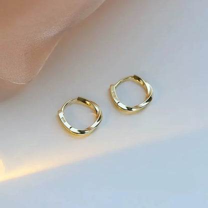 925 Sterling Silver Round Earrings - Simple Elegant Design