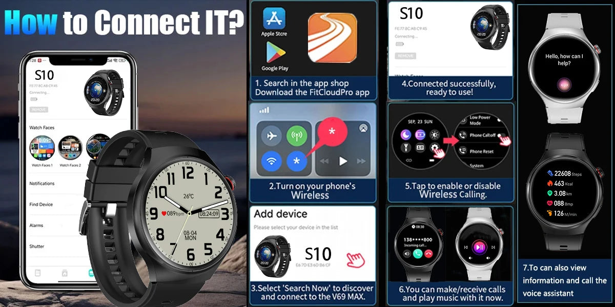 Smart Watch 6 Pro - 1.46" AMOLED NFC Heart Rate IP68 Bluetooth Call