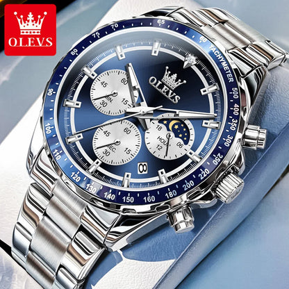 OLEVS 2945 Men's Watch - Moon Phase, Chronograph, Waterproof, Backlight, Fashion Quartz