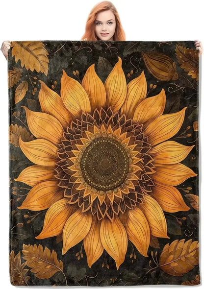 Printed Flannel Throw Blanket – 100% Polyester, Anti-Pill, Multi-Color