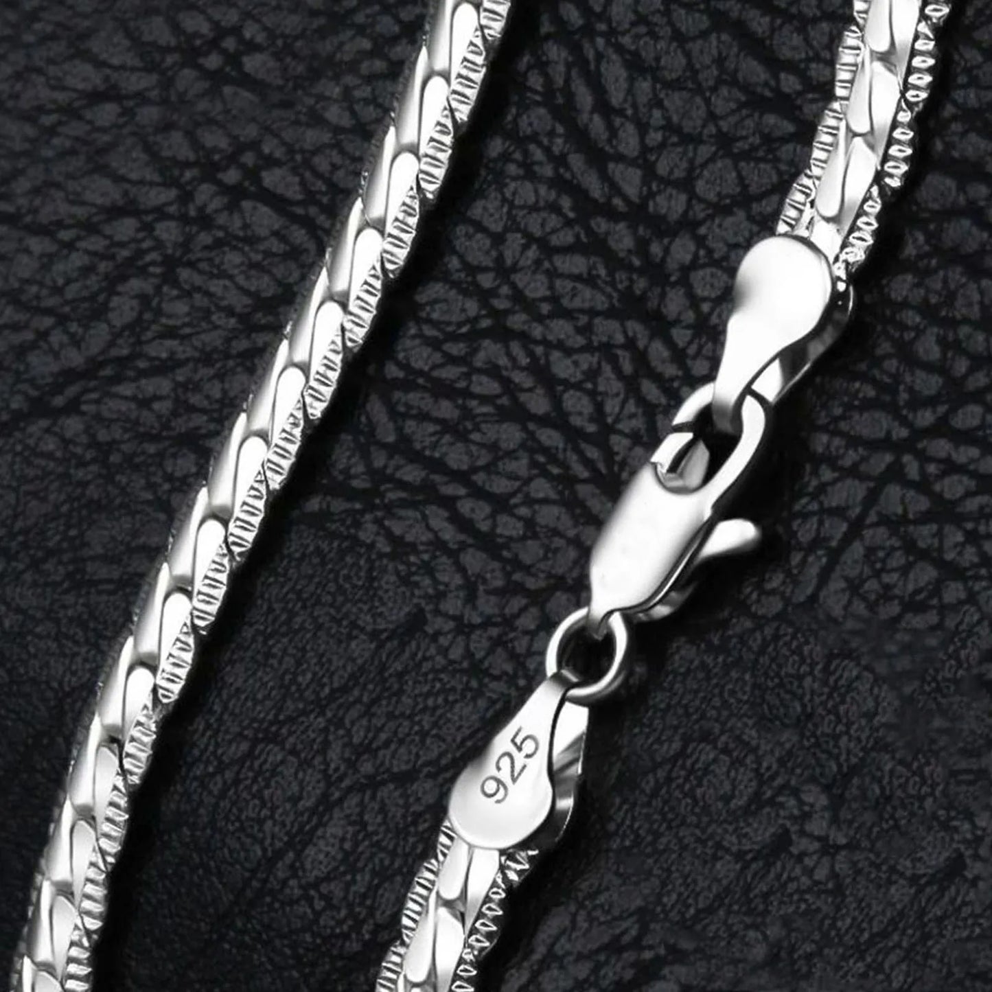 925 Sterling Silver 6mm Chain Necklace & Bracelet Set
