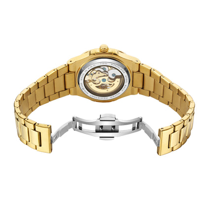 Gorben Automatic Skeleton Watch with Stainless Steel Band and Sapphire Crystal