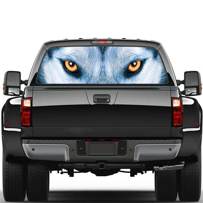 Wolf Face Tailgate Wrap - PVC Weatherproof Matte Car Sticker