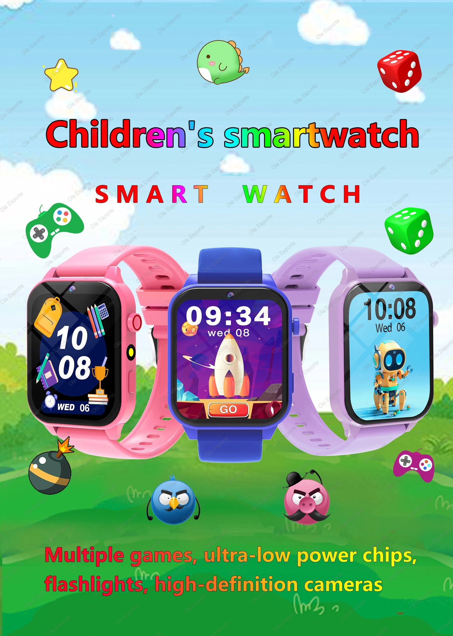 Kids Smart Watch - 1.83" Display 18 Games Sleep Monitor Camera