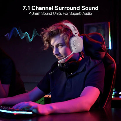 Redragon H868 Wireless RGB Gaming Headset - 7.1 Surround, 3-Mode Connection