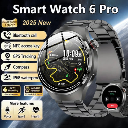 Smart Watch 6 Pro - 1.46" AMOLED NFC Heart Rate IP68 Bluetooth Call