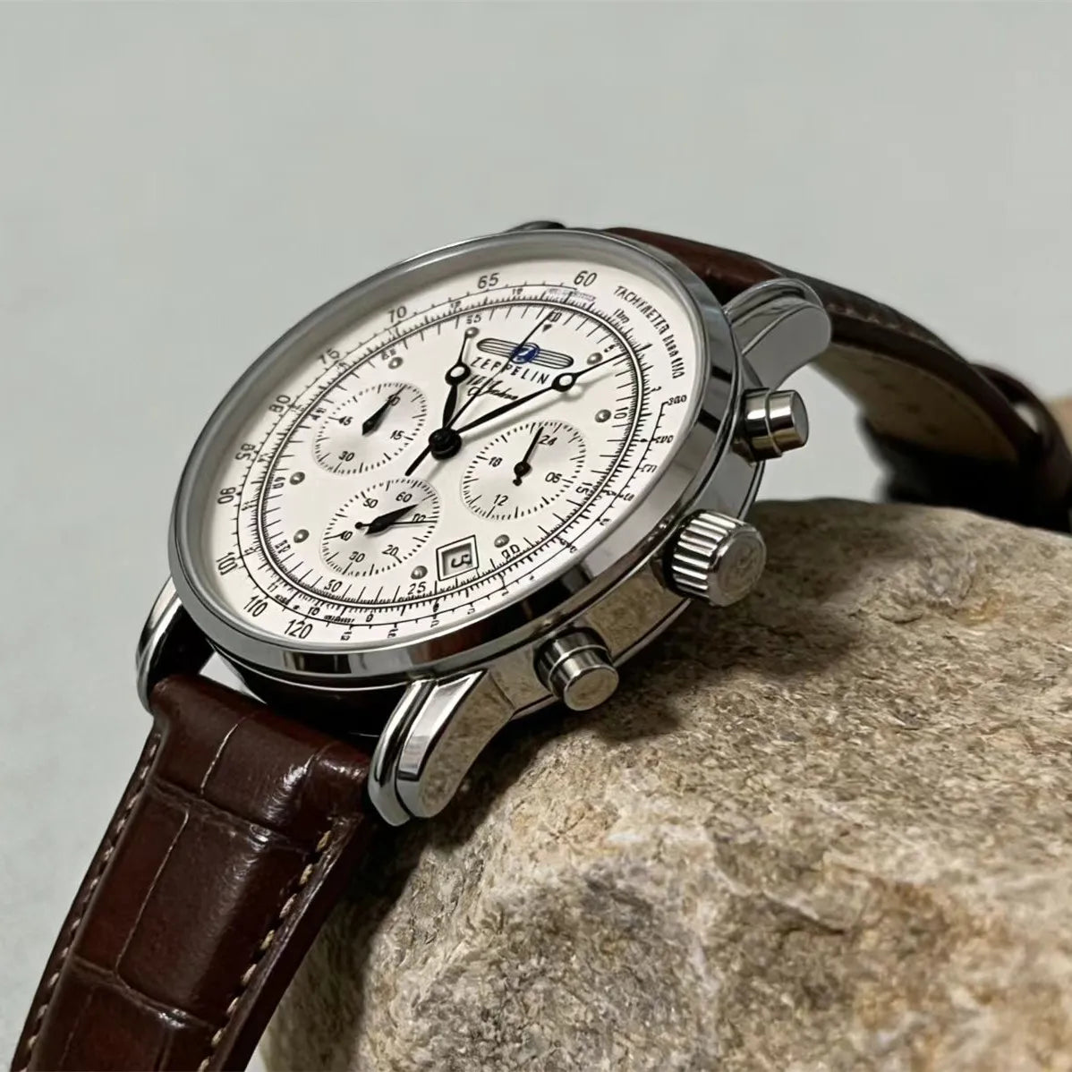 Men’s Three-Eye Quartz Watch with Stainless Steel Band