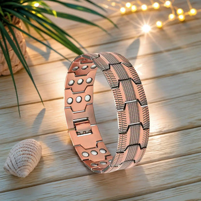 Men's Copper Magnetic Therapy Bracelet – 57 Magnets, Adjustable