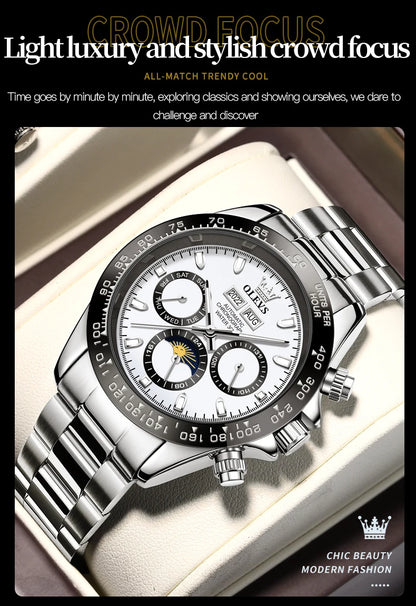 OLEVS 6654 Men's Watch - Automatic Mechanical, Sport, Waterproof, Luminous, Week Calendar