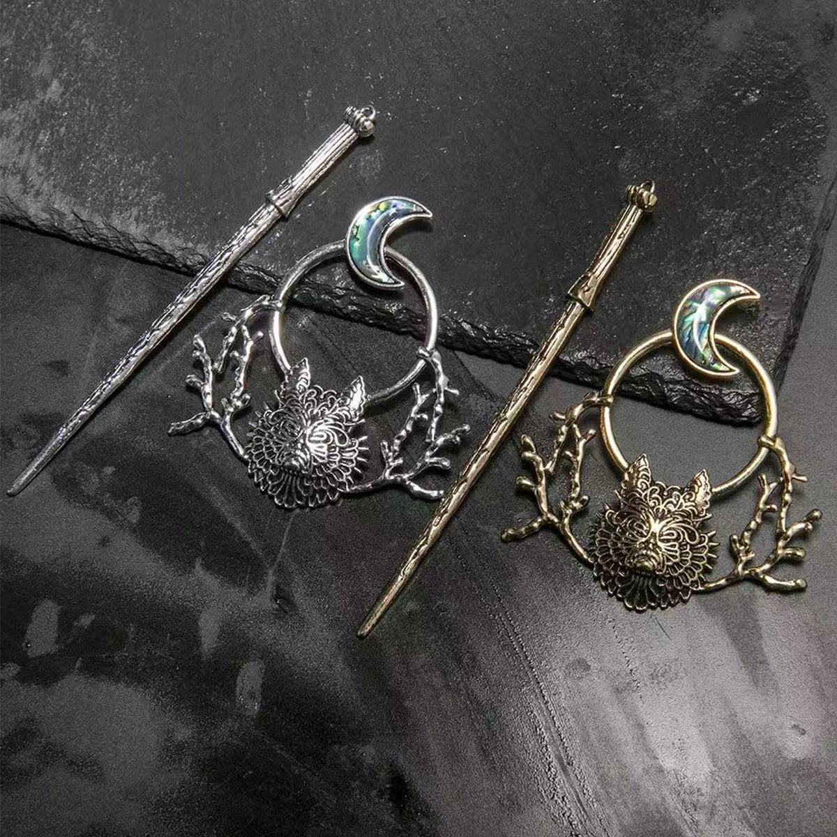 Gothic Wolf Head Hairpin