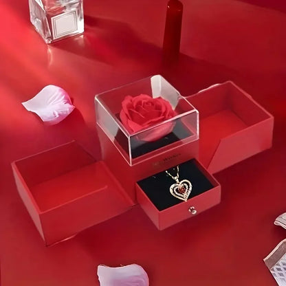 Eternal Rose Jewelry Box with Necklace - Valentine's Day Gift Set