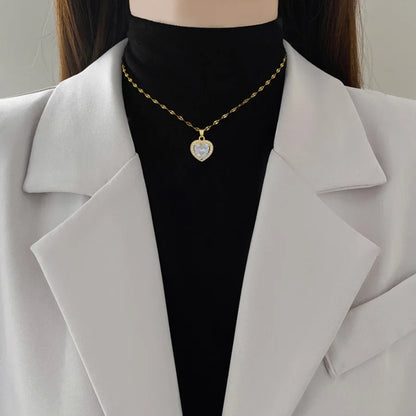 Titanium Steel Heart Necklace - Korean Minimalist Jewelry