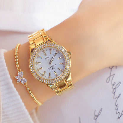 Women’s Stainless Steel Quartz Watch, Gold and Silver Options