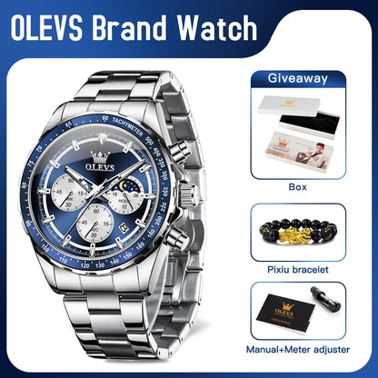 OLEVS 2945 Men's Watch - Moon Phase, Chronograph, Waterproof, Backlight, Fashion Quartz
