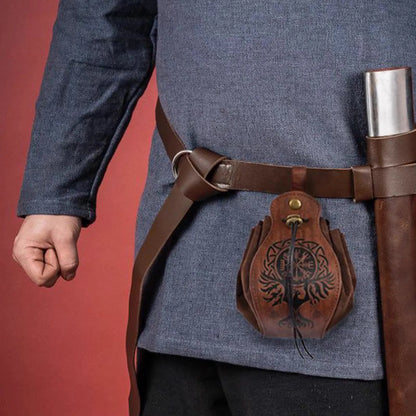 Genuine Leather Dice Bag Tray and Drawstring Pouch for RPG Games