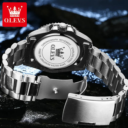 OLEVS 5885 Men's Watch - Luxury, One-Way Rotating Outer Ring, Auto Date, Waterproof, Quartz