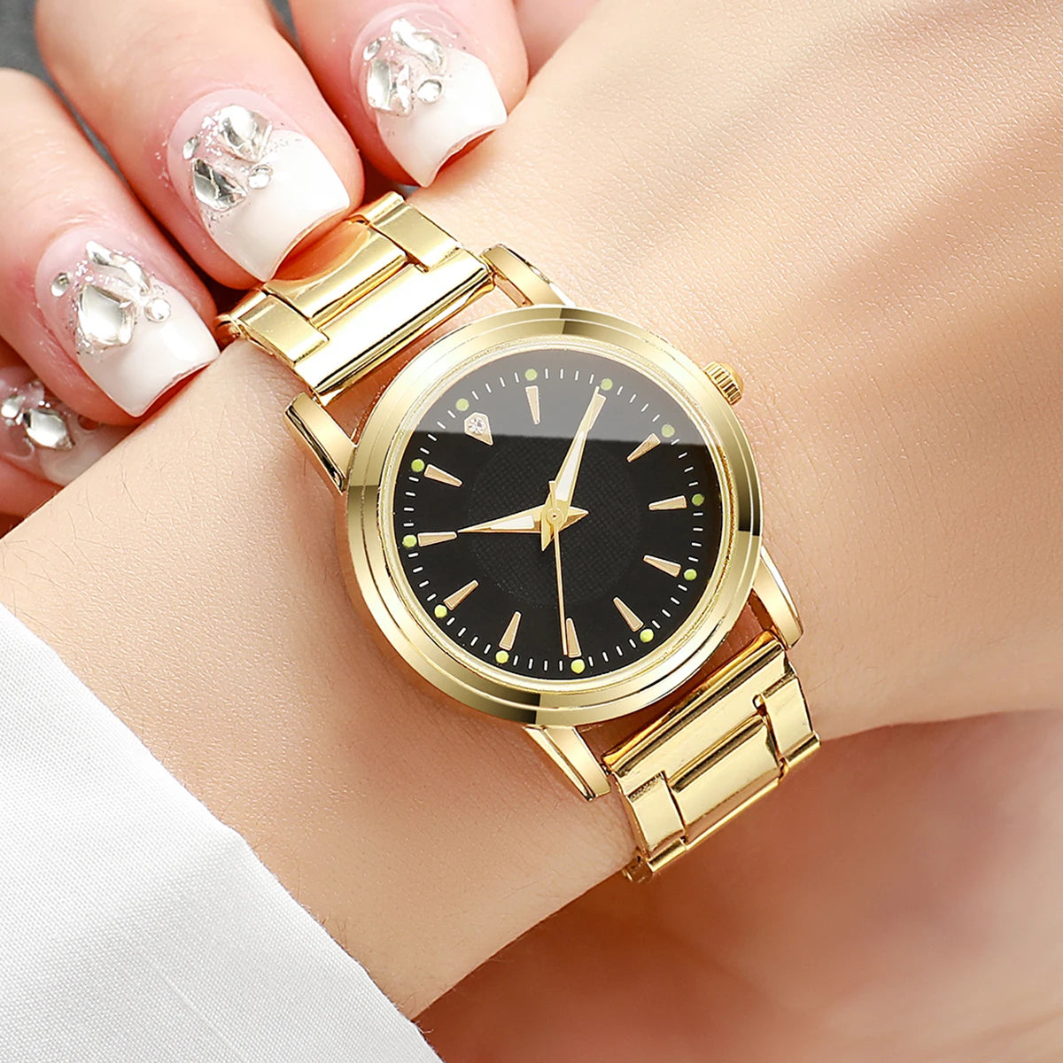 2pcs Couples Quartz Watch Set - Alloy, Numberless Dial, Fashion Casual, No Box