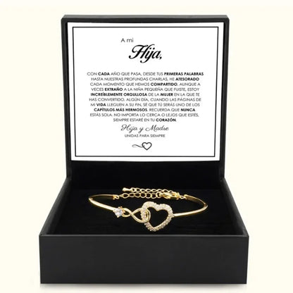 To My Daughter Heart Bracelet - Infinity Symbol Gift Box Set