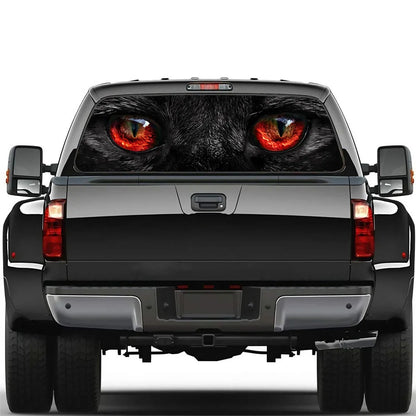 Wolf Face Tailgate Wrap - PVC Weatherproof Matte Car Sticker