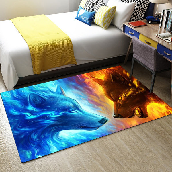 Wolf Pattern Carpet - Polyester Non-Slip Door Mat Rug