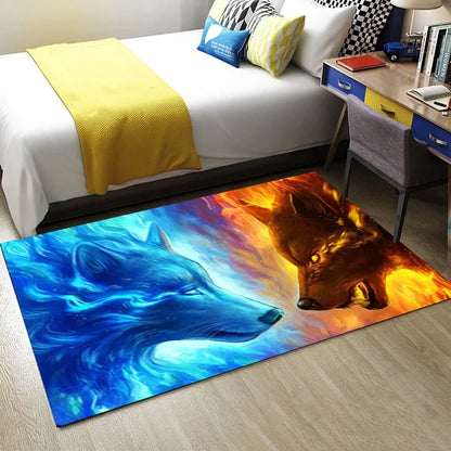 Wolf Pattern Carpet - Polyester Non-Slip Door Mat Rug