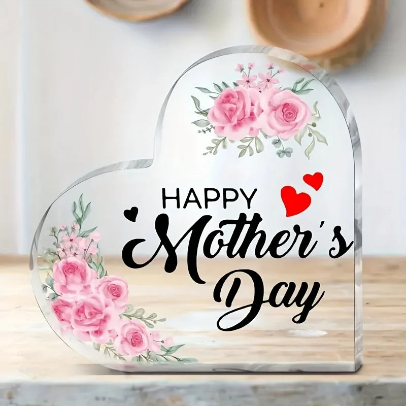 Heart-Shaped Acrylic Plaque – Mom Memorial Gift for Mother's Day & Birthday