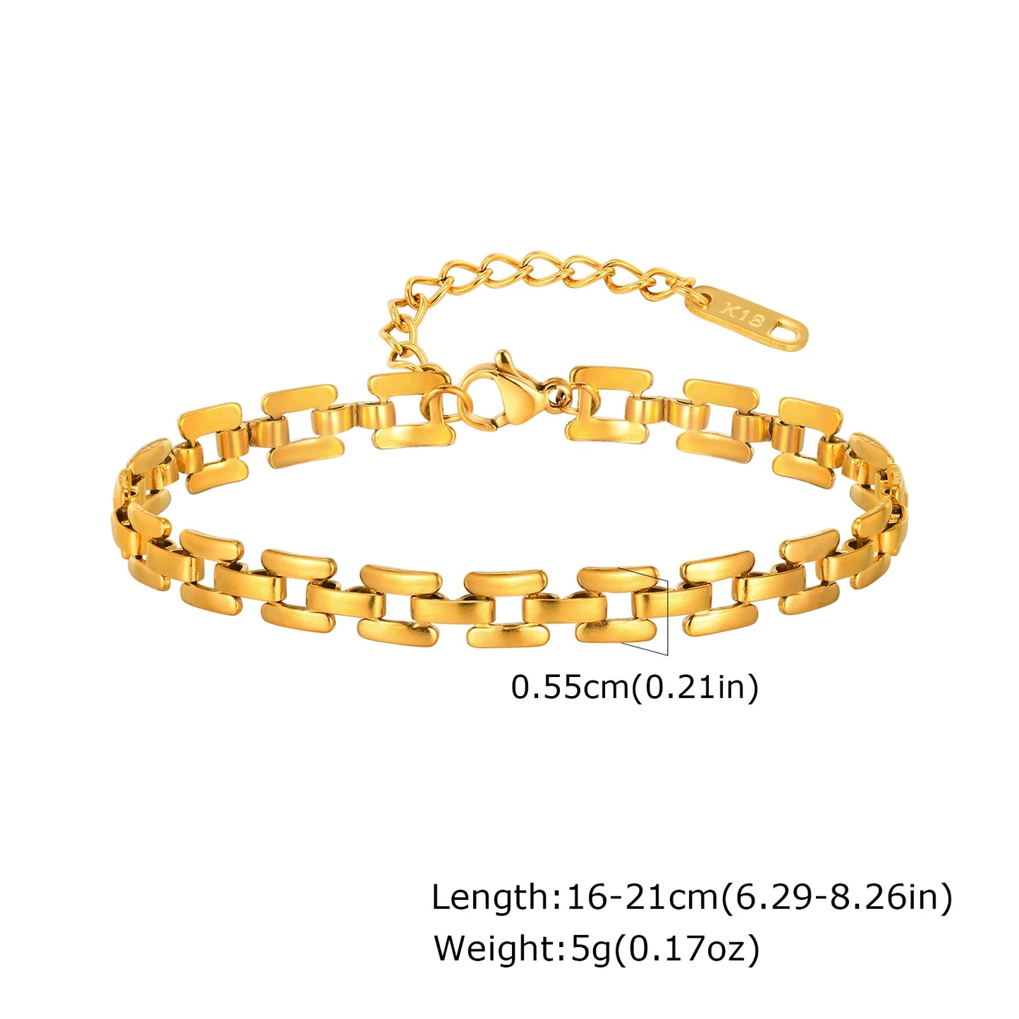 Gold Stainless Steel Chunky Link Chain Bracelet