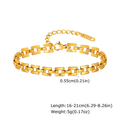 Gold Stainless Steel Chunky Link Chain Bracelet