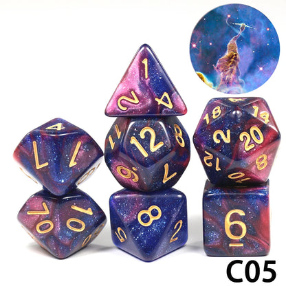 7-Piece Acrylic Polyhedral Dice Set for D&D and RPG Games