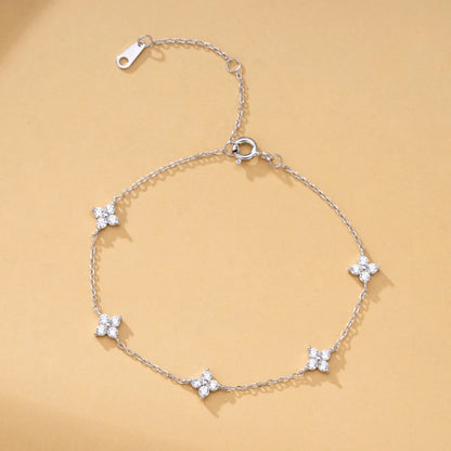 925 Sterling Silver Geometric Bead Bracelet