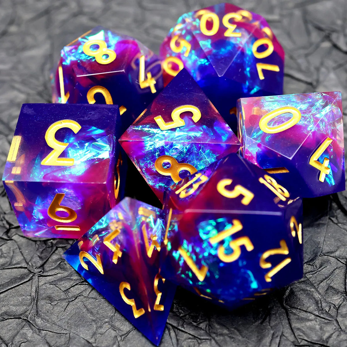 7-Piece Sharp Edge Resin DnD Dice Set – RPG Polyhedral