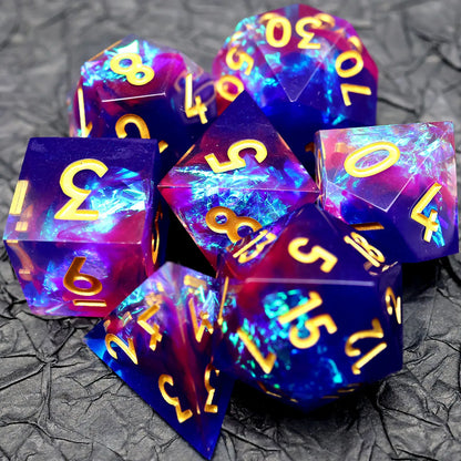 7-Piece Sharp Edge Resin DnD Dice Set – RPG Polyhedral