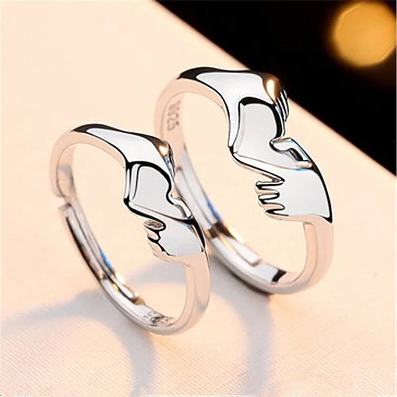 Square Zirconia Couple Rings - Luxury Wedding Bands