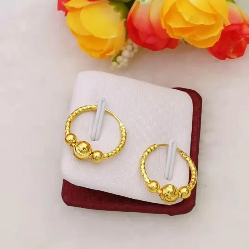 Gold Plated Small Round Hoop Earrings - Fashion Jewelry