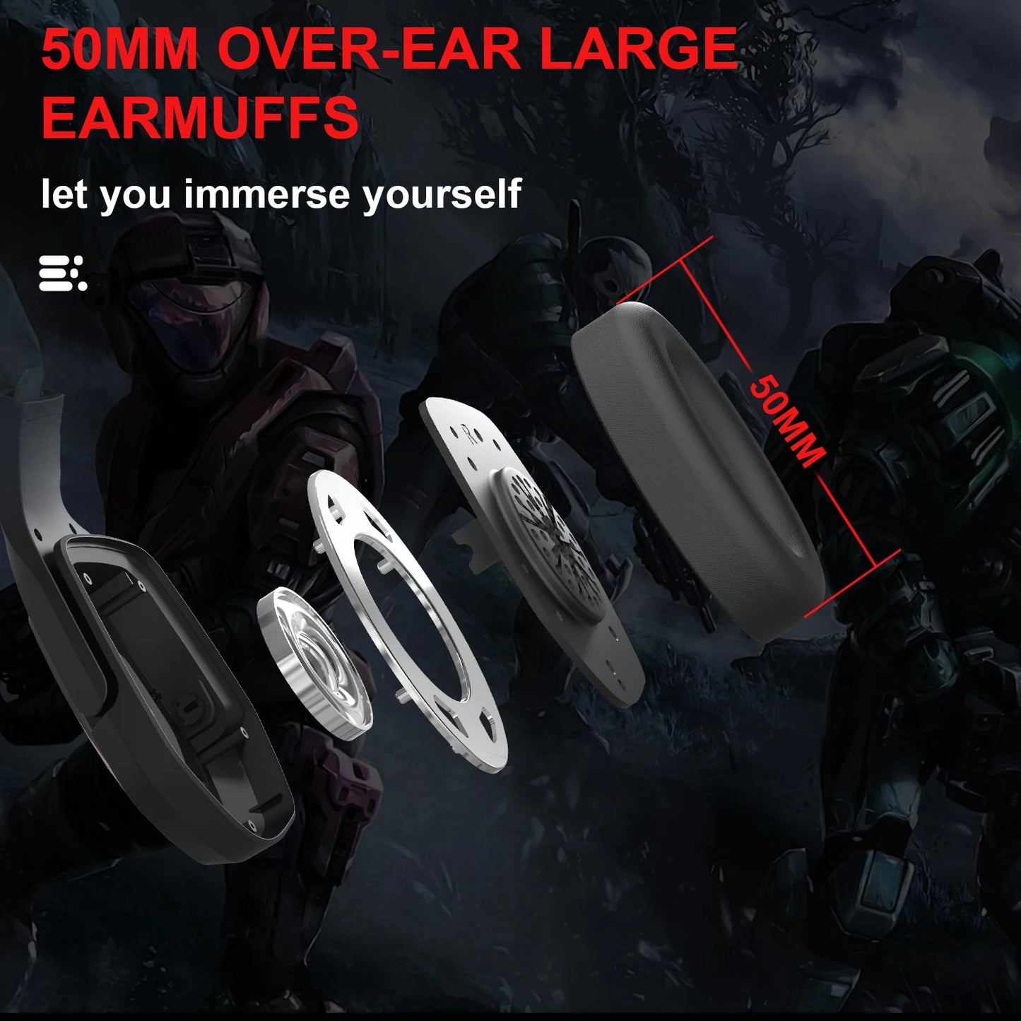 ANIVIA MH602 Gaming Headset - 50mm Drivers, Noise Cancelling Mic, Multi-Platform